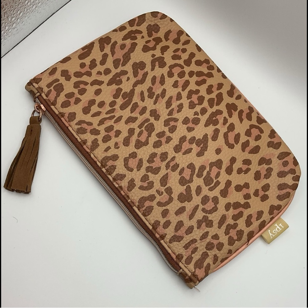 Ipsy Leopard Print Cosmetic Bag with Tassel